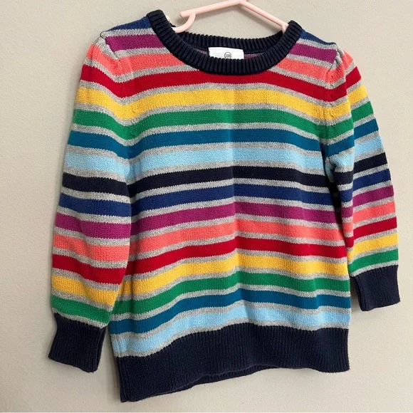 Hanna Andersson Knit Striped Rainbow Sweater - Picture 3 of 7